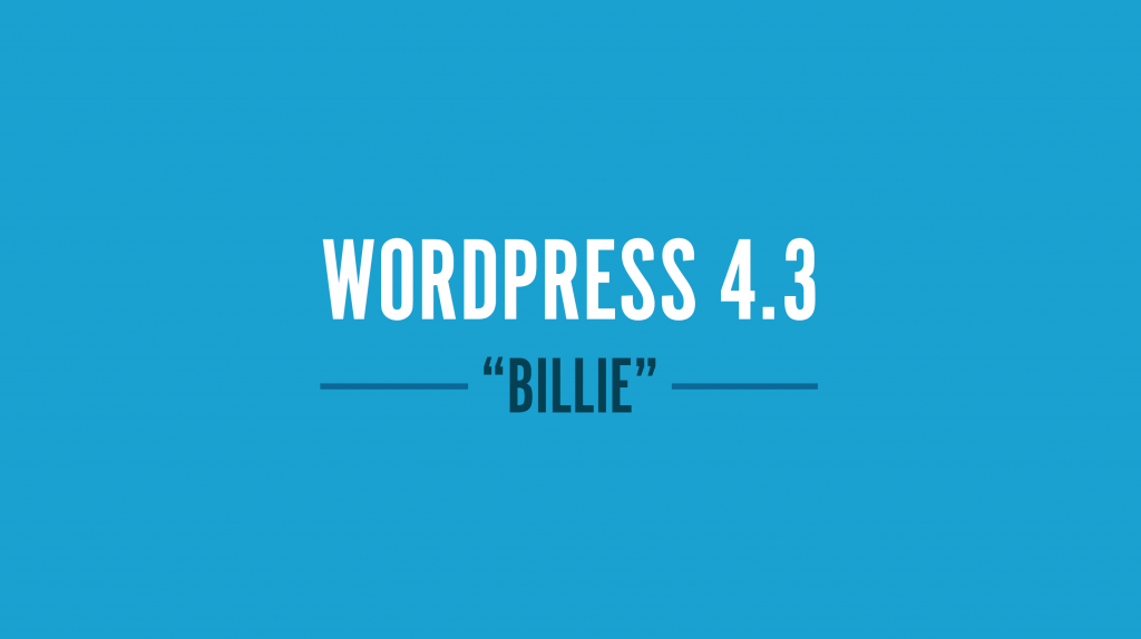 WordPress 4.3 Billie